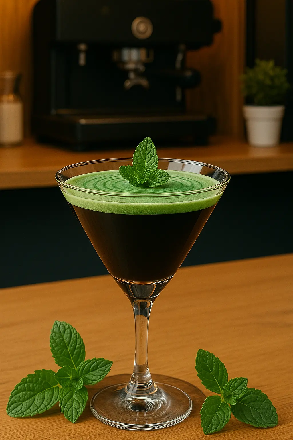 Coffee whit mint cream